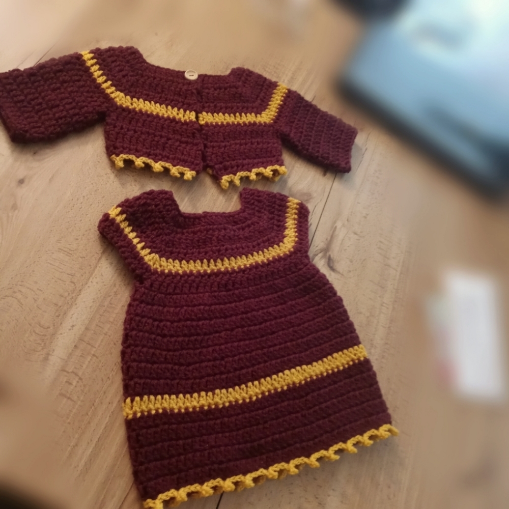 Handmade Baby Girl 6 Months Dress & Shrug Set